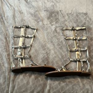 BCBG snake print sandals